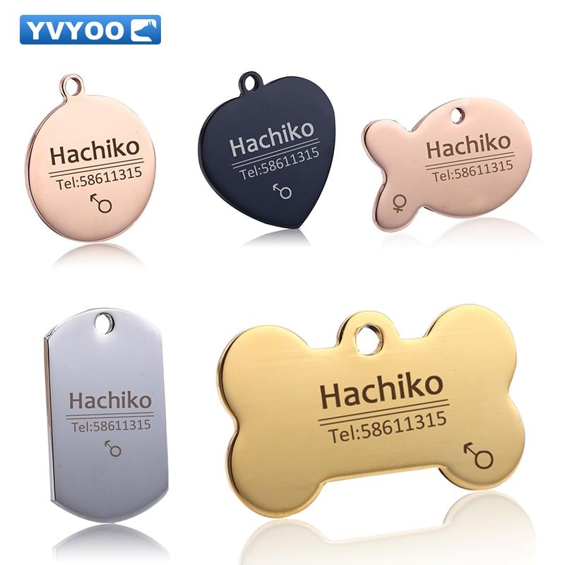 YVYOO Free engraving Pet Dog Cat Accessories Dog Tags