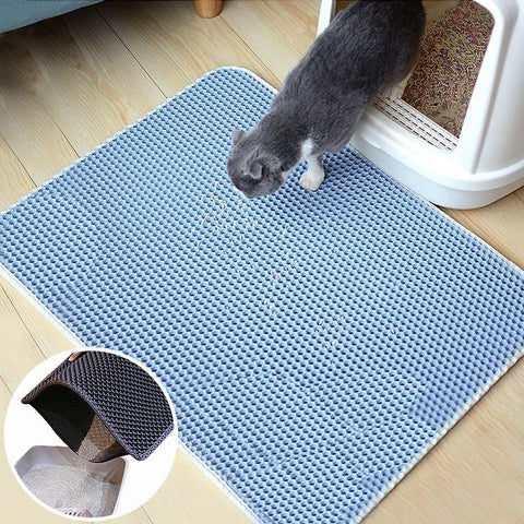 Waterproof Pet Cat Litter Mat Foldable EVA Double-Layer