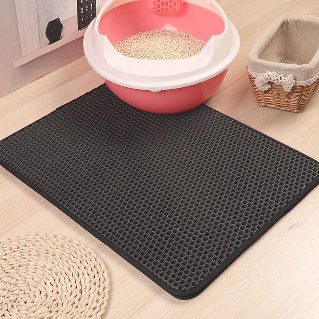 Waterproof Pet Cat Litter Mat Foldable EVA Double-Layer