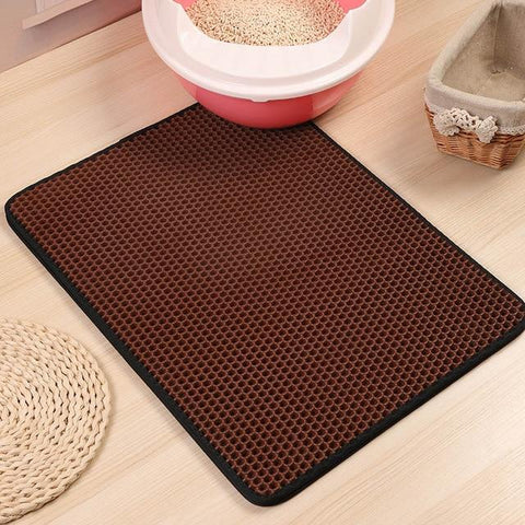 Waterproof Pet Cat Litter Mat Foldable EVA Double-Layer