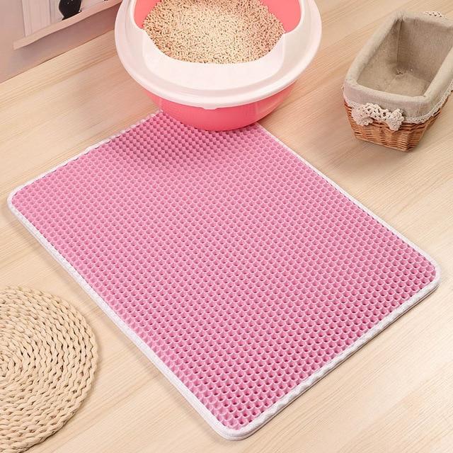 Waterproof Pet Cat Litter Mat Foldable EVA Double-Layer