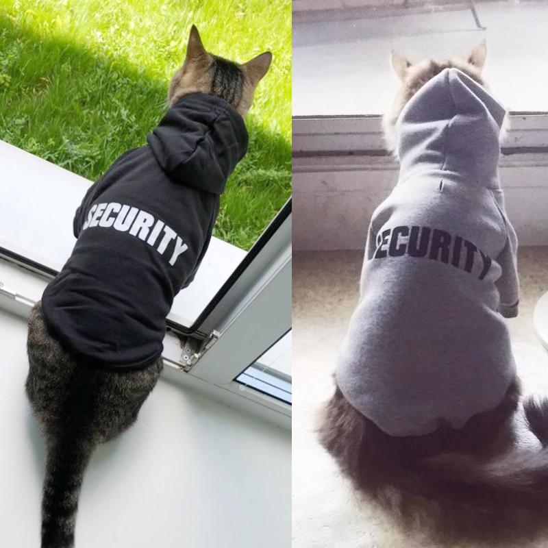 Security Cat Clothes Coats Jacket Hoodies